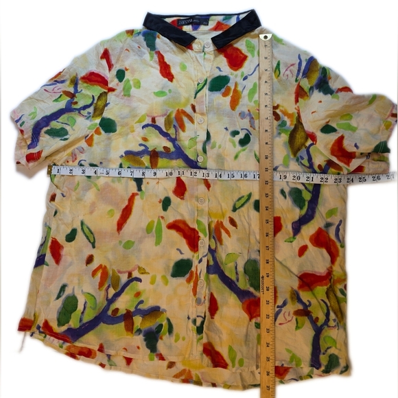 Zanzea Water color Cotton/Rayon Abstract Shirt.  US XL. Lightweight Short Sleeve - Picture 7 of 14